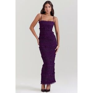 [House of CB] Sequin Pleat Maxi Dress